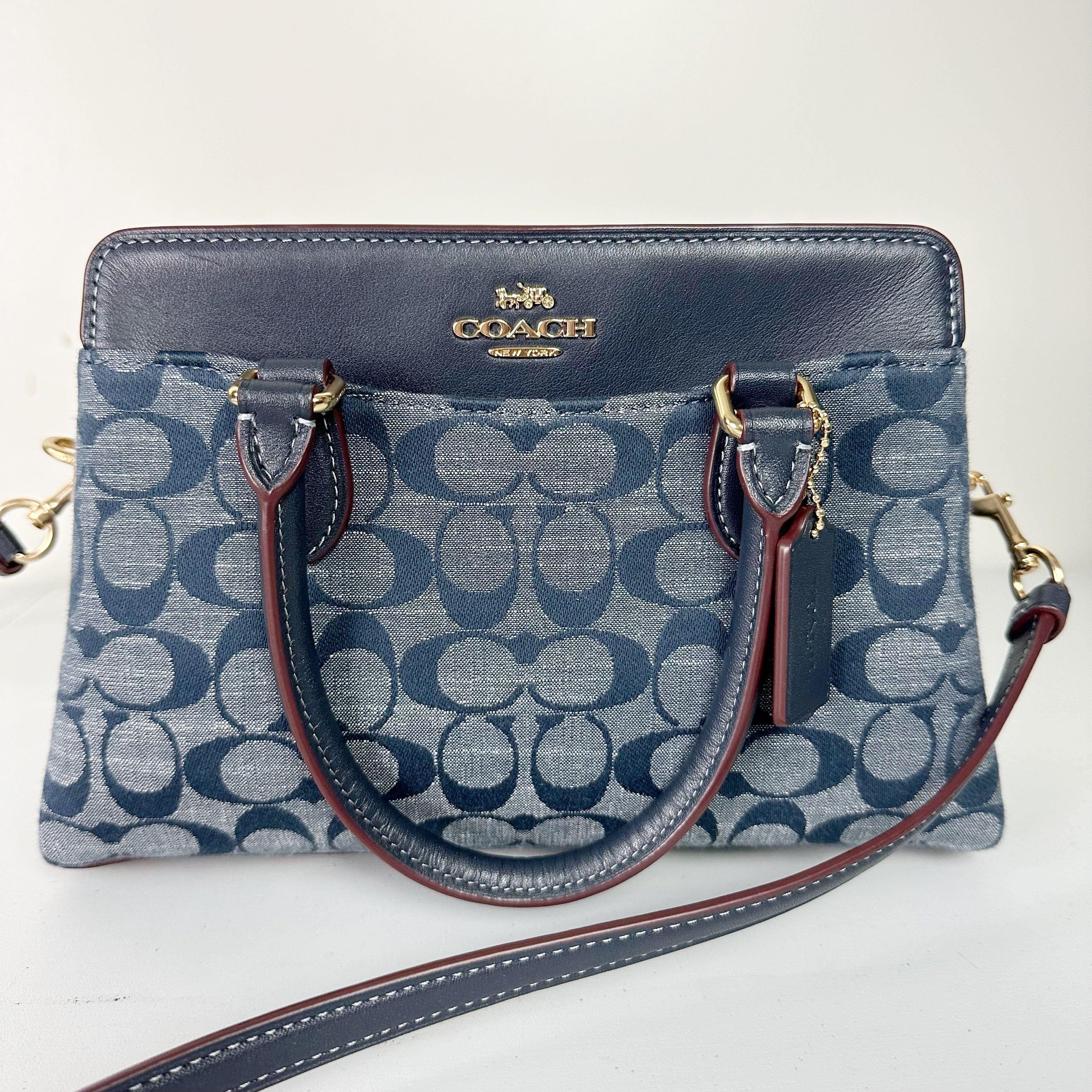 Coach Mini Darcie Carryall in Signature Chambray Canvas