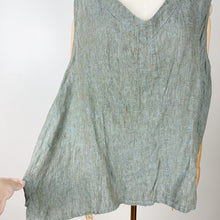 Load image into Gallery viewer, FLAX Green Linen Tank Top Plus Size
