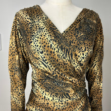 Load image into Gallery viewer, 90s Cache Animal Print Ruched Dress Small
