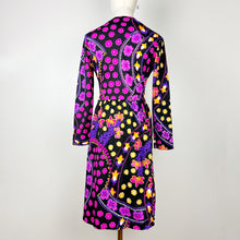 Load image into Gallery viewer, 70s Black Floral Midi Dress Small
