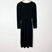 Load image into Gallery viewer, 80s Black Knit Sweater Dress Medium
