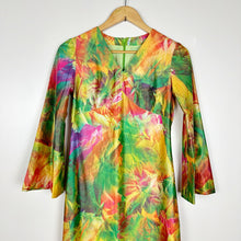 Load image into Gallery viewer, 70s Colorful Psychedelic Floral Maxi Dress Small
