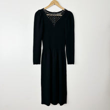 Load image into Gallery viewer, 80s Black Knit Sweater Dress Medium
