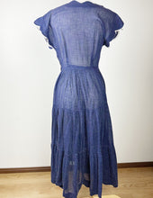 Load image into Gallery viewer, 40s Blue Polka Dot Day Dress XS/S
