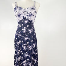 Load image into Gallery viewer, 70s Purple Floral Sundress Maxi Small
