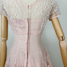 Load image into Gallery viewer, 50s Emma Domb Pink Lace Gown Small
