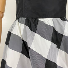 Load image into Gallery viewer, 80s Gunne Sax Black Checkered Strapless Dress Small
