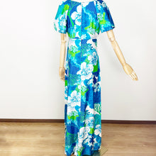 Load image into Gallery viewer, 70s Deadstock Blue Hawaiian Maxi Dress Small
