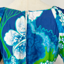 Load image into Gallery viewer, 70s Deadstock Blue Hawaiian Maxi Dress Small
