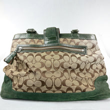 Load image into Gallery viewer, Y2K Coach Signature Canvas Striped Handbag in Green
