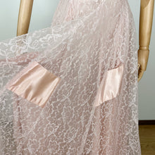 Load image into Gallery viewer, 50s Emma Domb Pink Lace Gown Small
