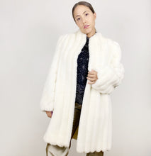 Load image into Gallery viewer, 80s 90s White Faux Fur Coat Medium

