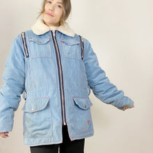 Load image into Gallery viewer, 70s Denim Bandana Print Lined Coat Large
